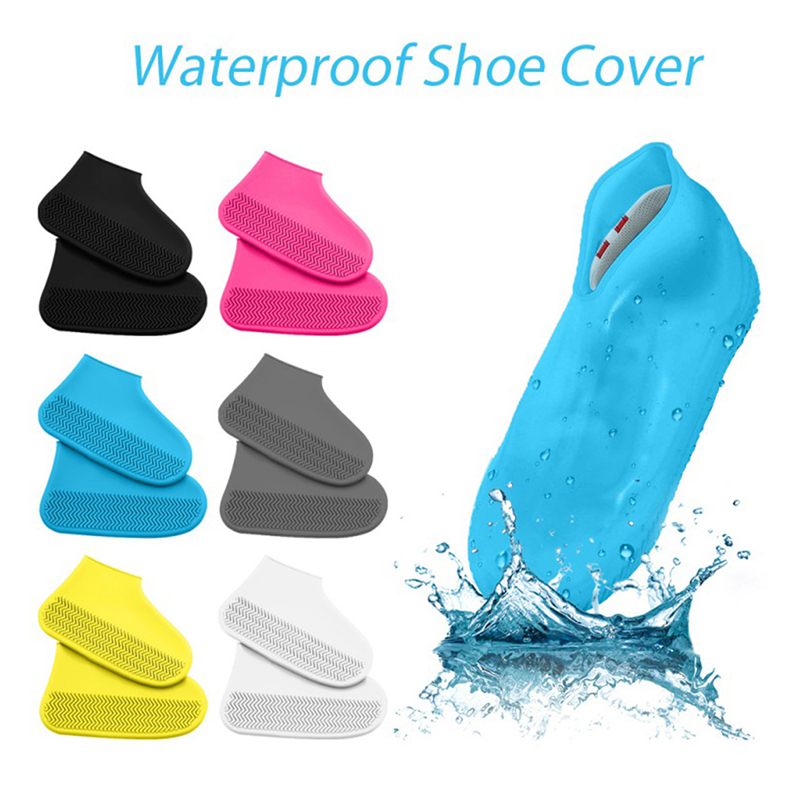 1 Pair Waterproof Non-slip Silicone Shoe High Elastic